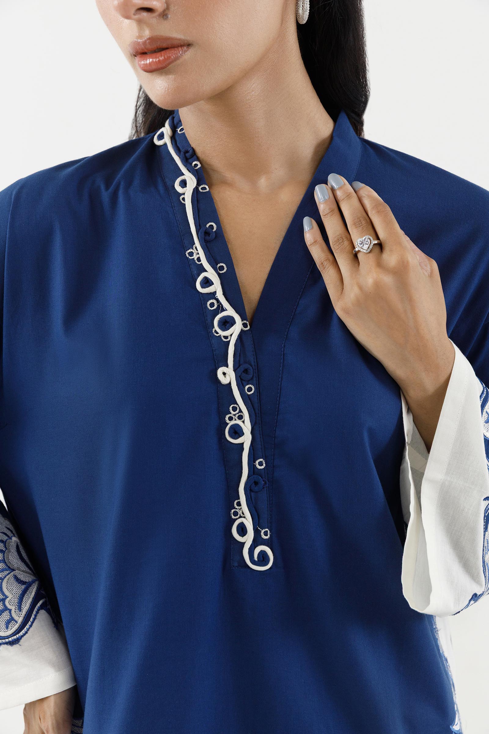 Stitched Embroidered Lawn Shirt+ Shalwar Secondary image