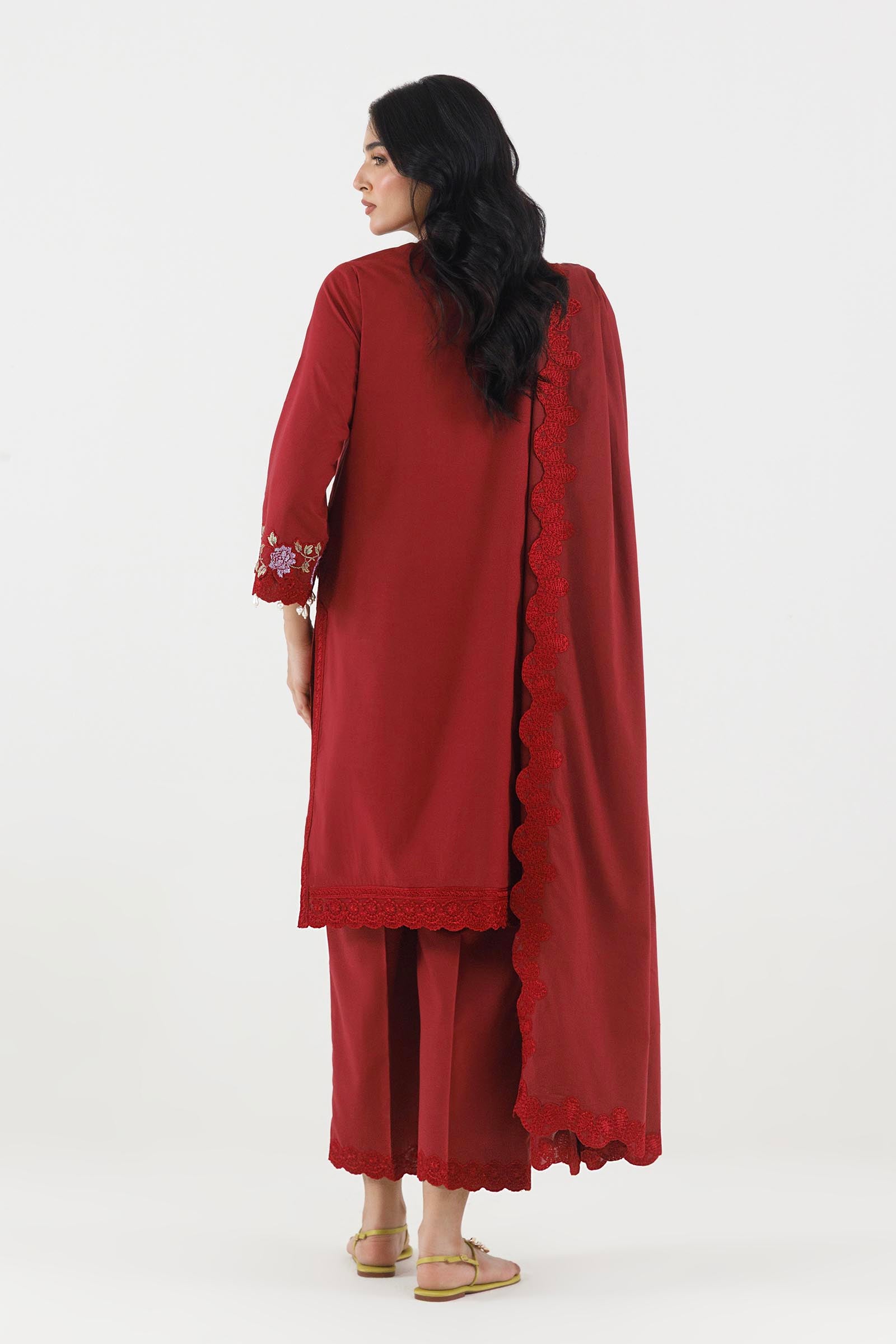 Stitched Embroidered Lawn Dupatta