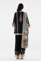Stitched Embroidered Raw Silk Suit