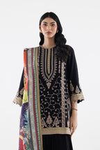 Stitched Embroidered Raw Silk Suit