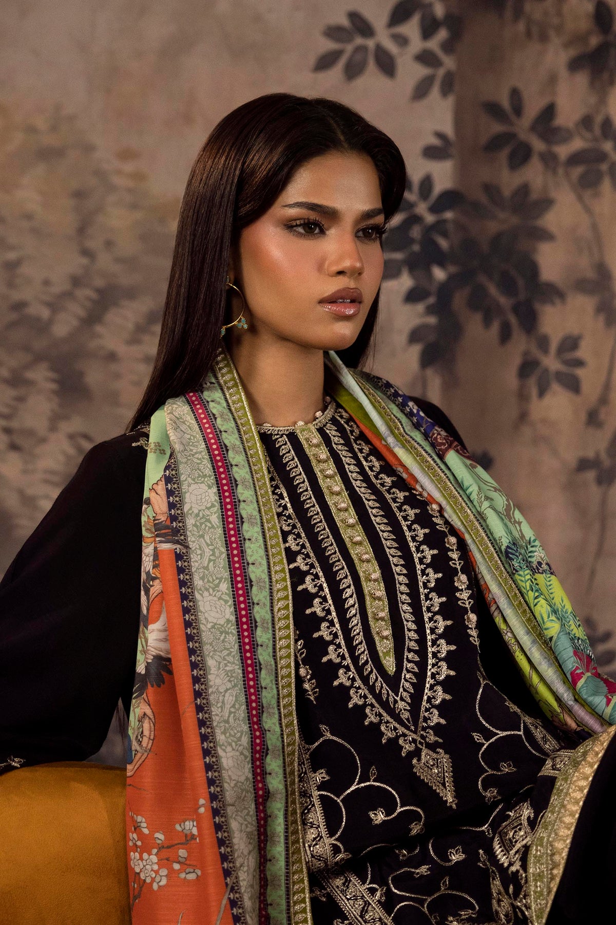 Stitched Embroidered Raw Silk Suit
