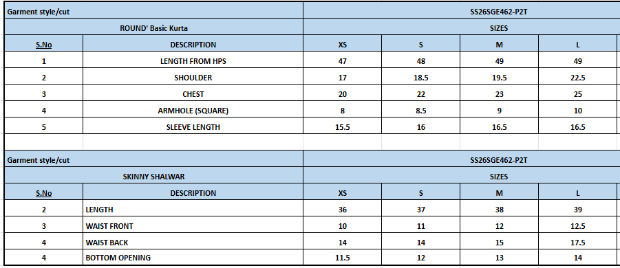 Size Chart