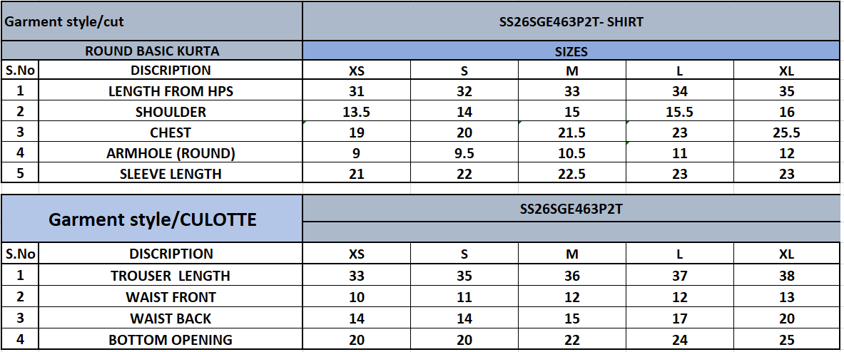 Size Chart