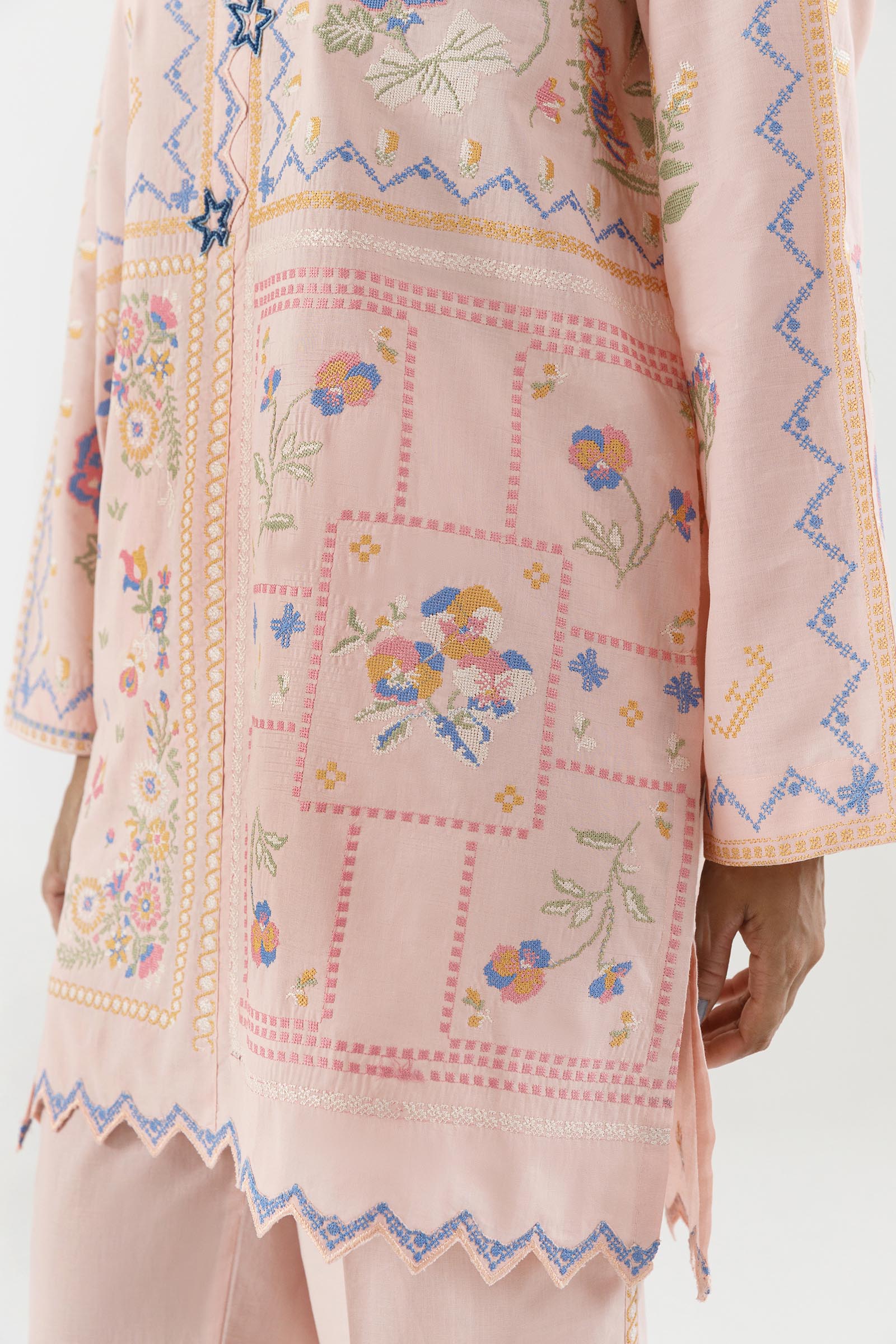 Stitched Embroidered Lawn Shirt+ Culotte