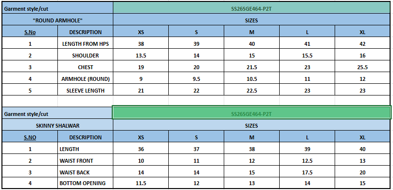 Size Chart