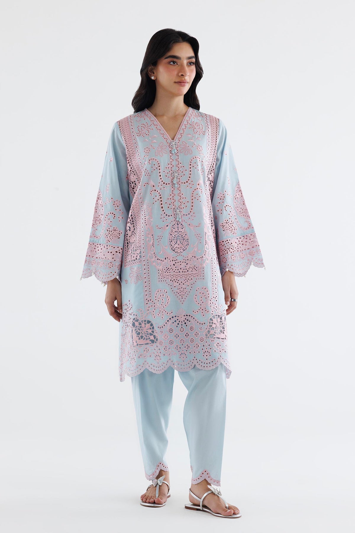 Stitched Embroidered Lawn Shirt+ Shalwar Main image