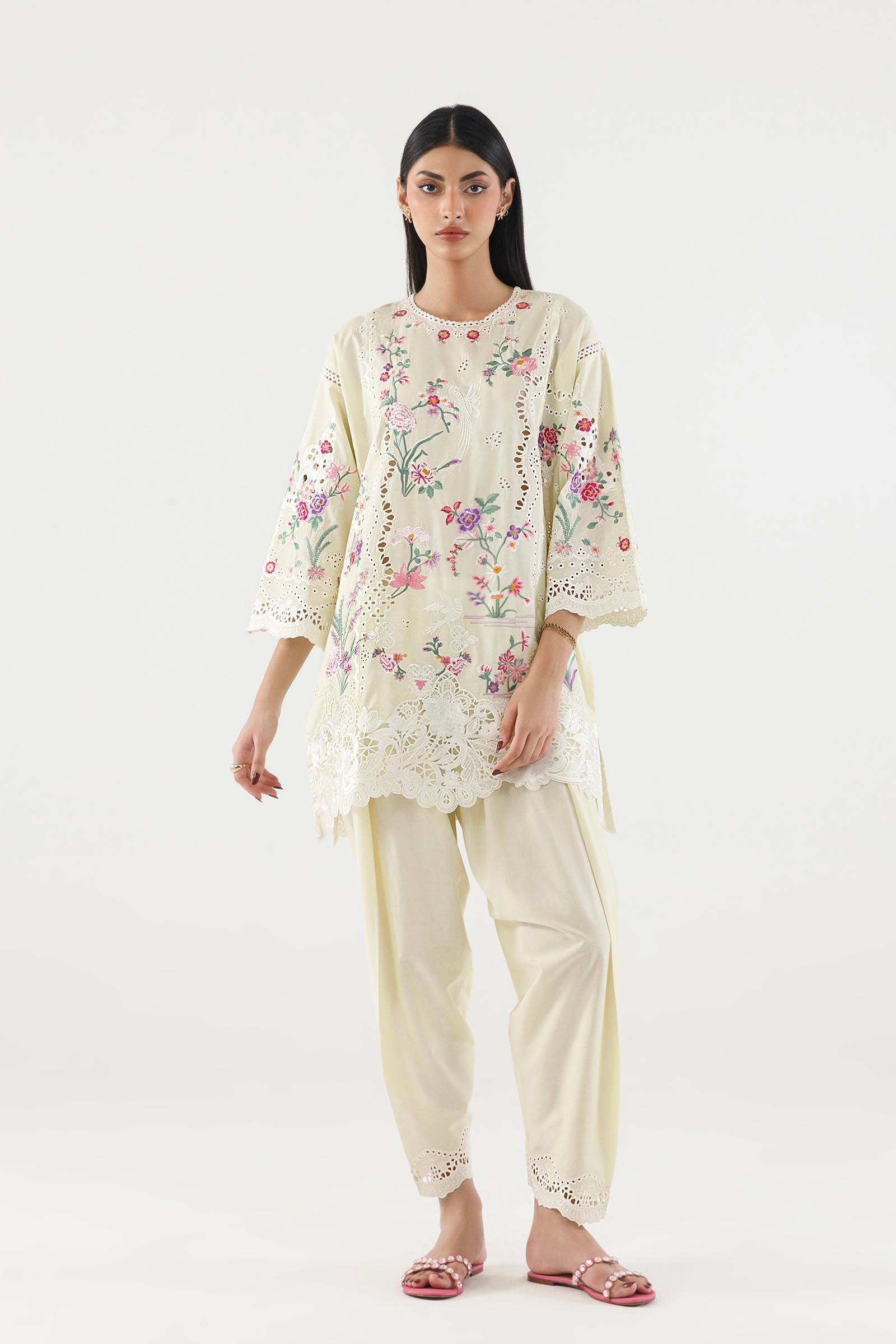 Stitched Embroidered Lawn Shirt+ Shalwar Main image