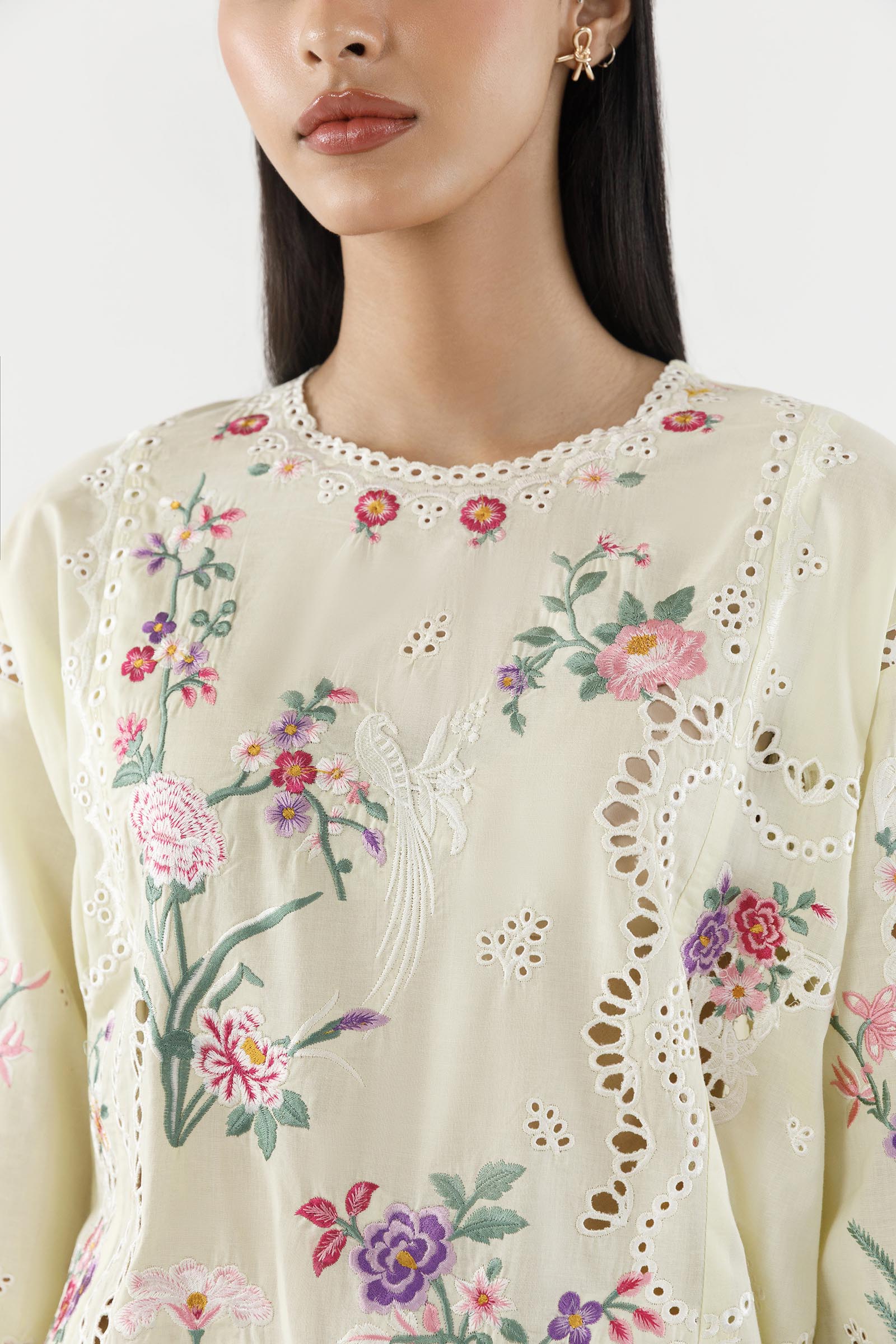Stitched Embroidered Lawn Shirt+ Shalwar Secondary image