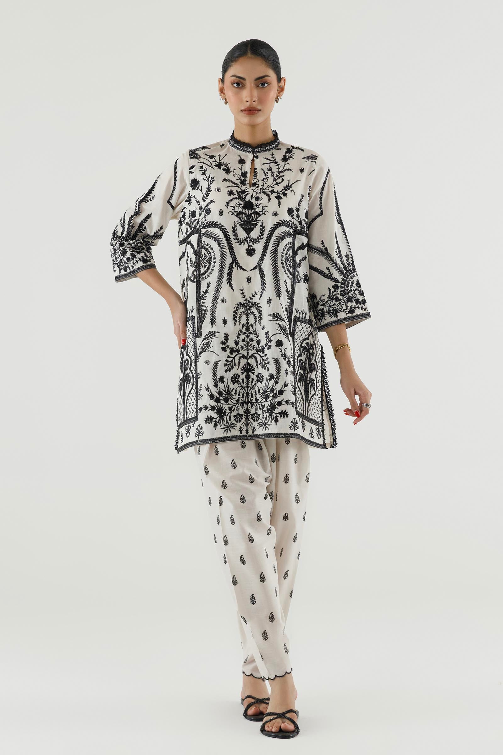 Stitched Embroidered Lawn Shirt+ Shalwar Main image
