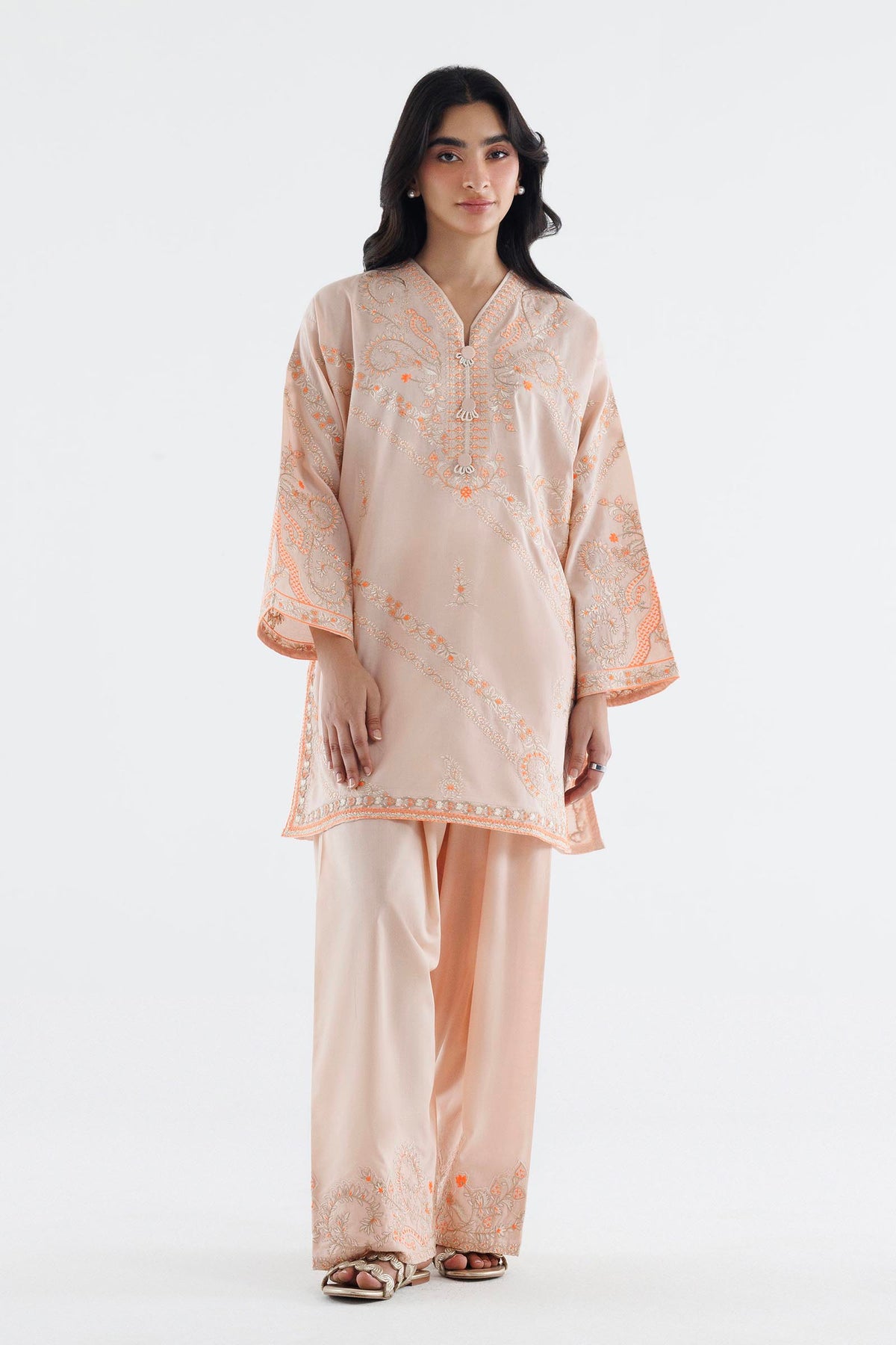 Stitched Embroidered Lawn Shirt+ Shalwar Main image
