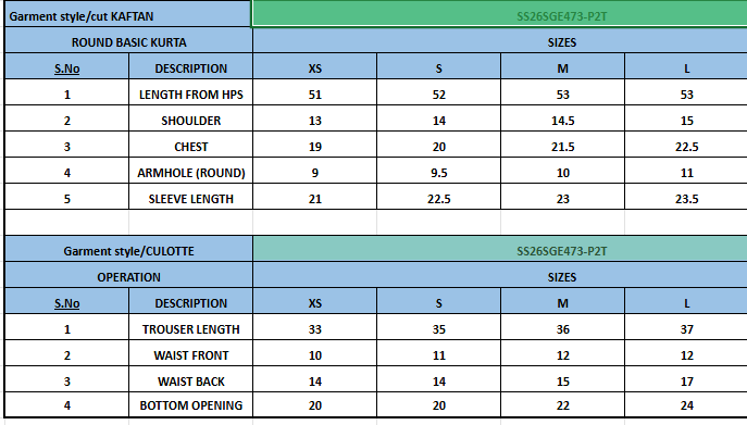 Size Chart