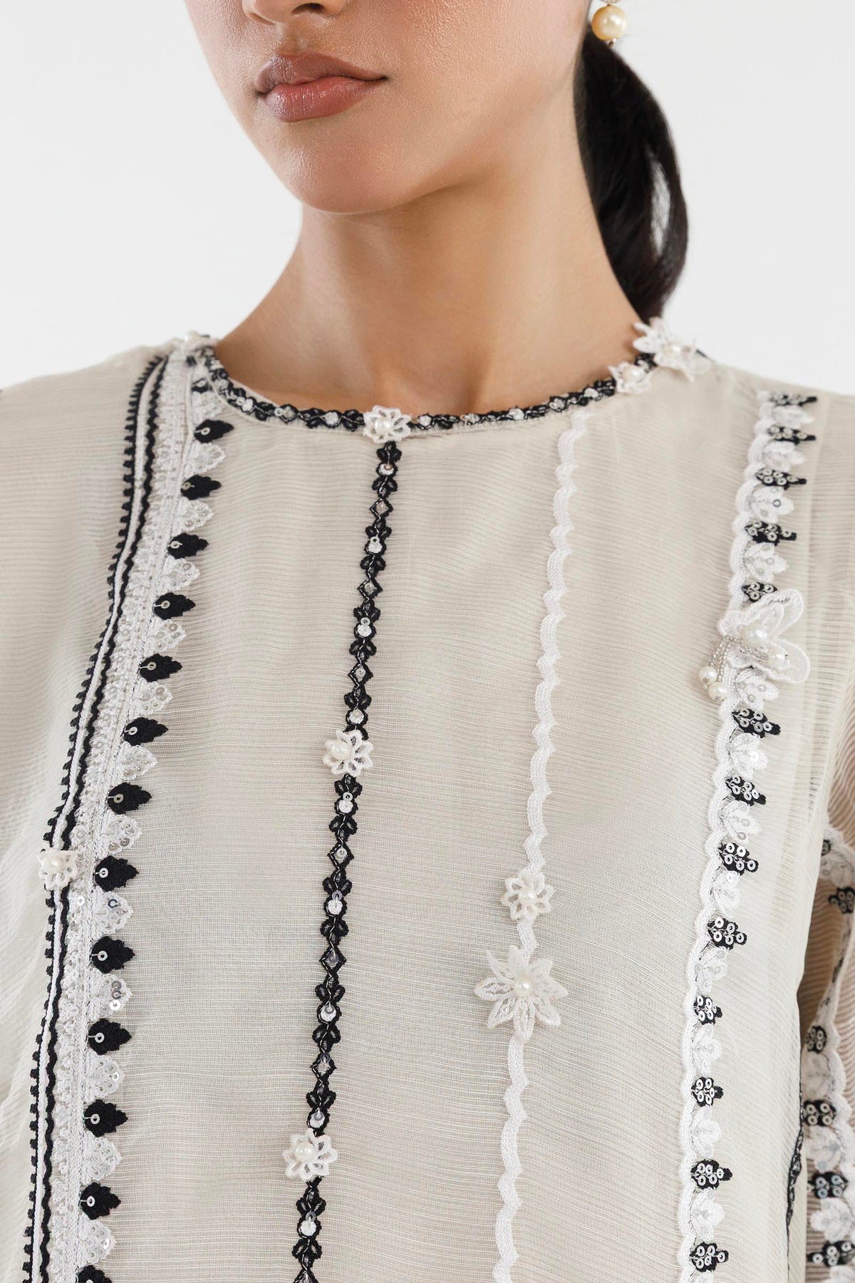 Stitched Embroidered Poly Slub Suit