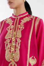 Stitched Embroidered Blended Raw Silk Suit