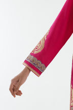 Stitched Embroidered Blended Raw Silk Suit