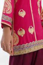 Stitched Embroidered Blended Raw Silk Suit