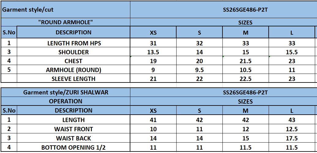Size Chart