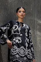 Stitched Embroidered Raw Silk Shirt+ Shalwar