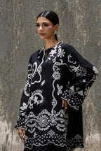 Stitched Embroidered Raw Silk Shirt+ Shalwar