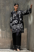 Stitched Embroidered Raw Silk Shirt+ Shalwar