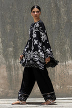 Stitched Embroidered Raw Silk Shirt+ Shalwar