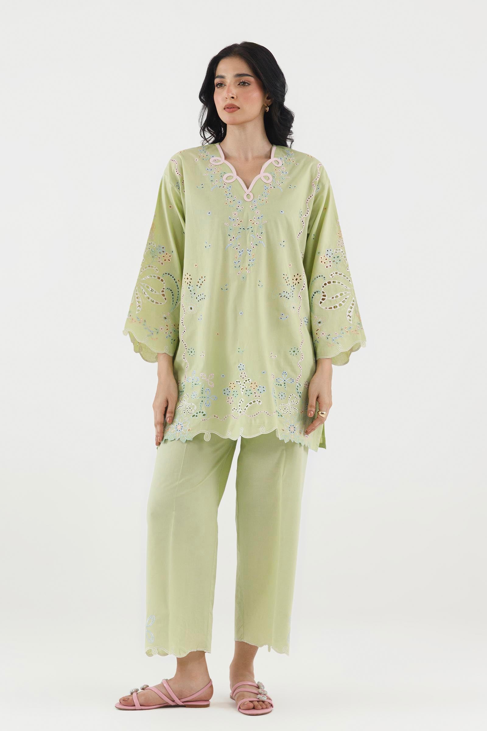 Stitched Embroidered Lawn Shirt + Shalwar Main image