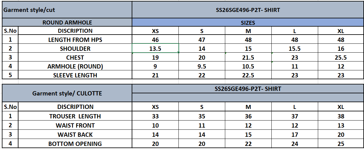 Size Chart