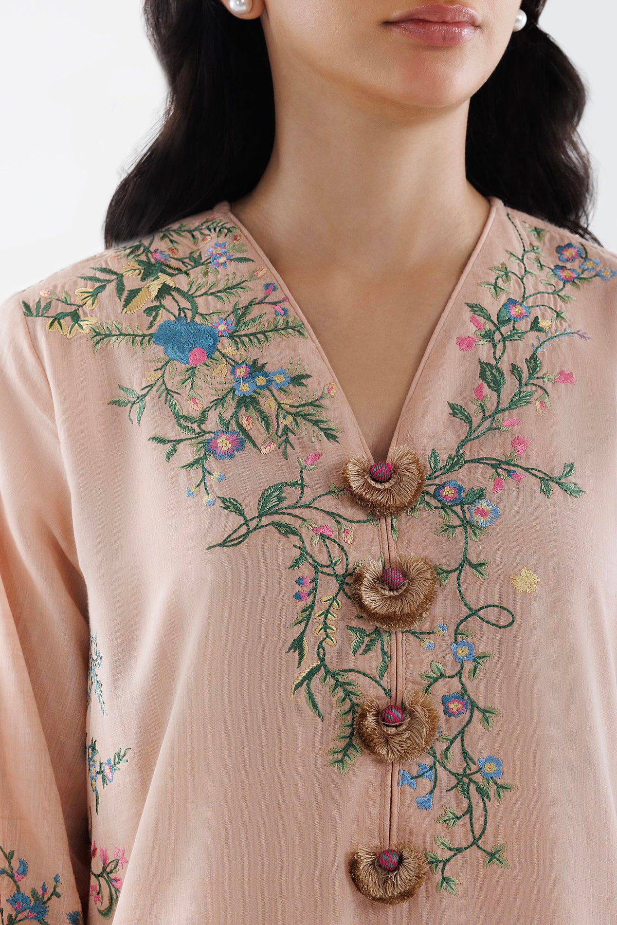 Stitched Embroidered Chambary Shirt+ Culotte