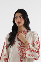 Stitched Embroidered Khaadi Silk Shirt+ Culotte