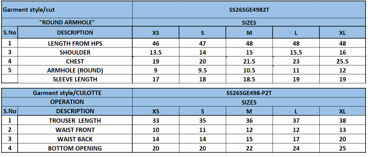 Size Chart
