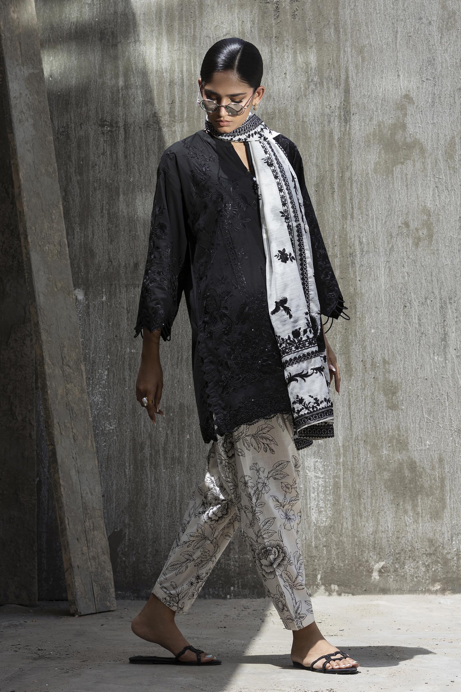 Stitched Embroidered Lawn Suit
