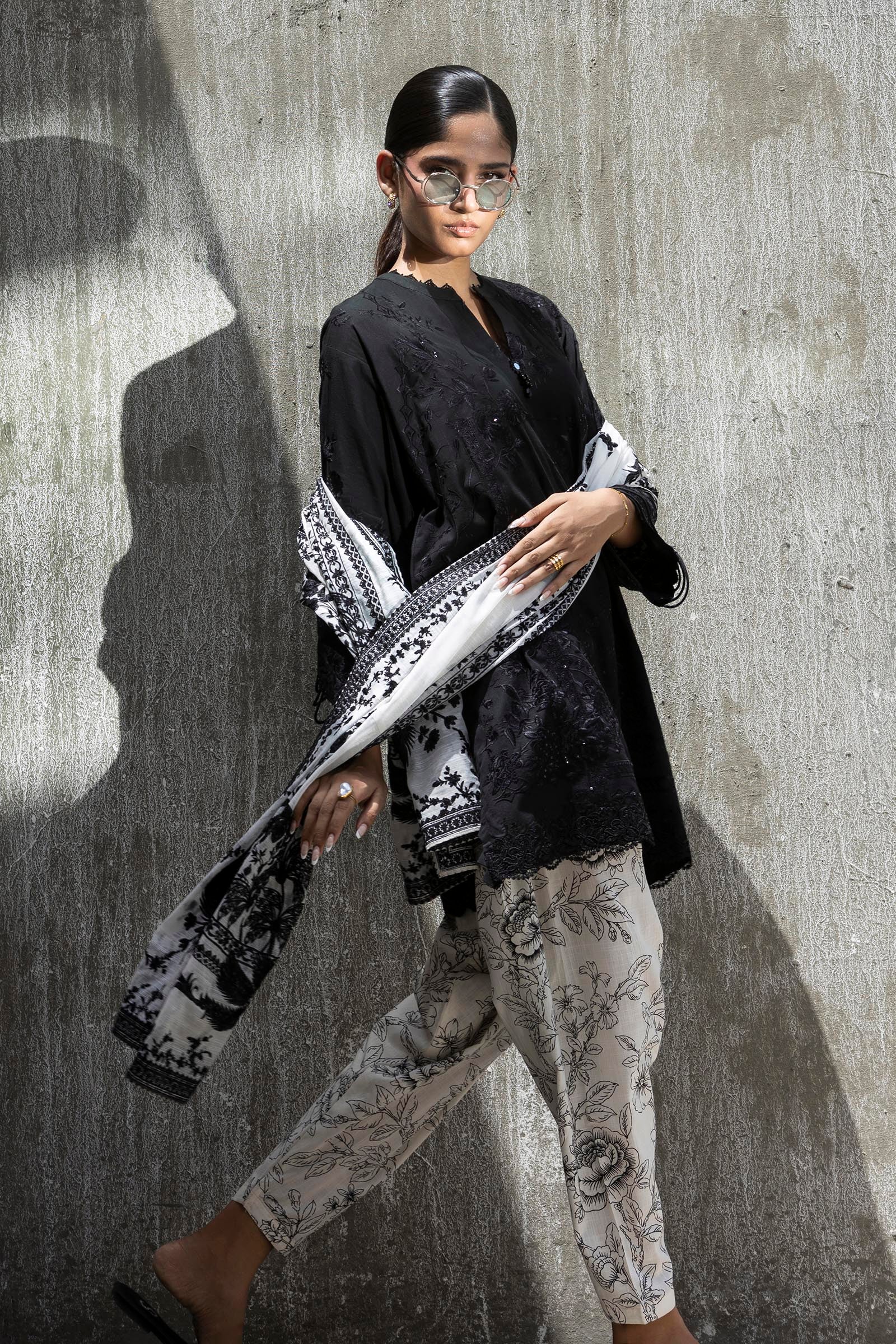 Stitched Embroidered Lawn Suit