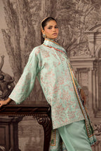 Stitched Embroidered Raw Silk Suit