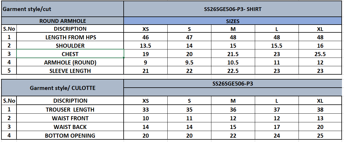 Size Chart