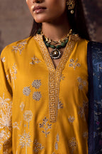 Stitched Embroidered Raw Silk Suit