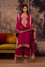 Stitched Embroidered Blended Raw Silk Suit