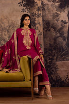 Stitched Embroidered Blended Raw Silk Suit