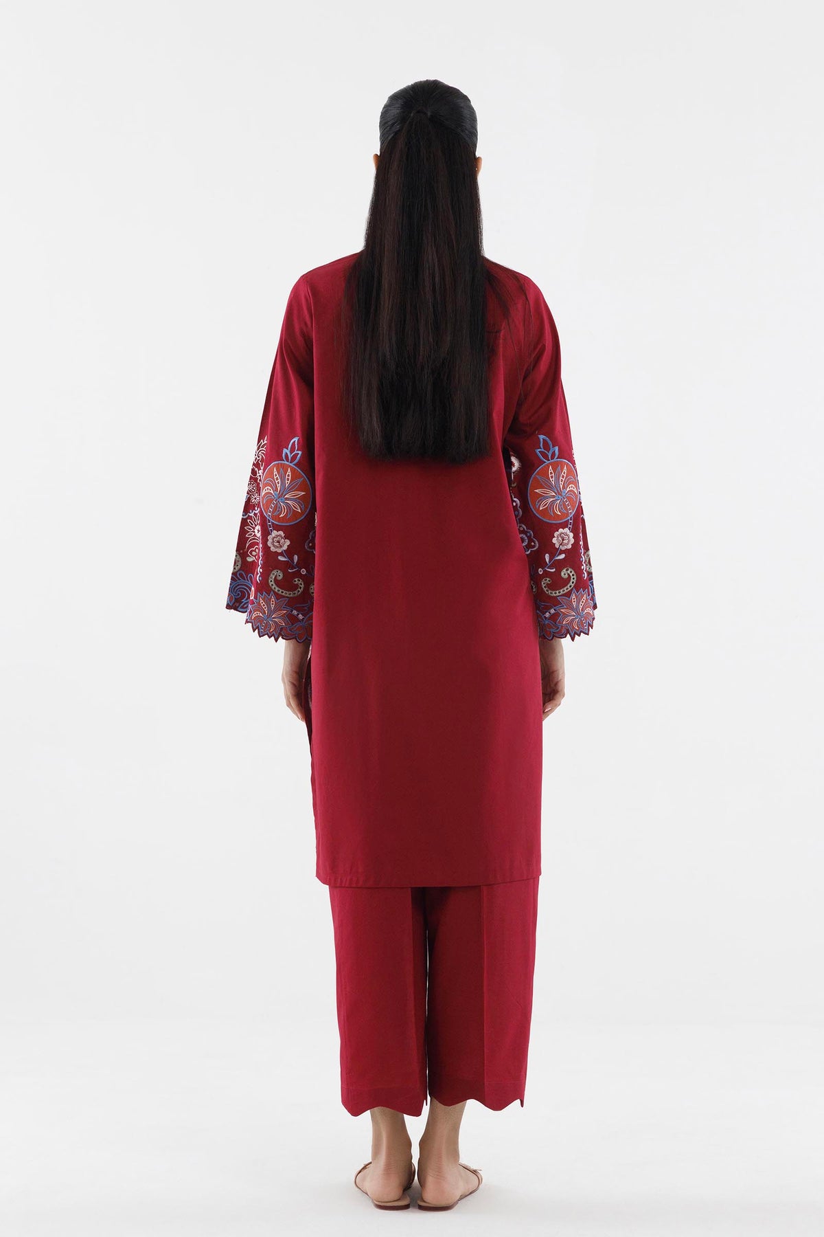 Stitched Embroidered Lawn Shirt+ Culotte
