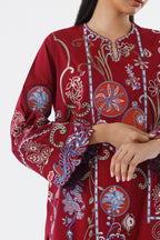 Stitched Embroidered Lawn Shirt+ Culotte