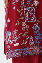 Stitched Embroidered Lawn Shirt+ Culotte