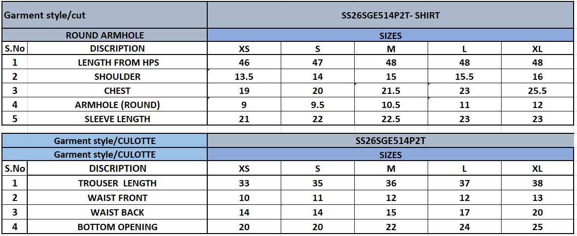 Size Chart