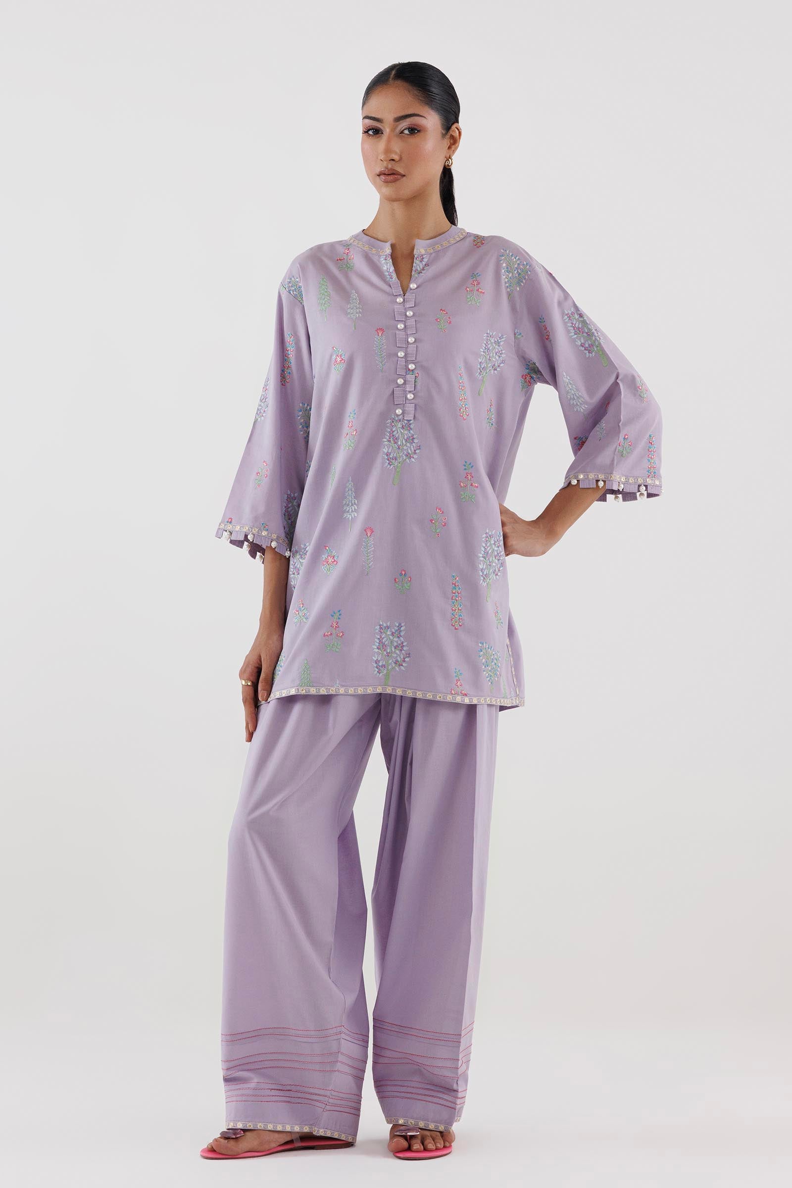 Stitched Embroidered Lawn Shirt+ Shalwar Main image