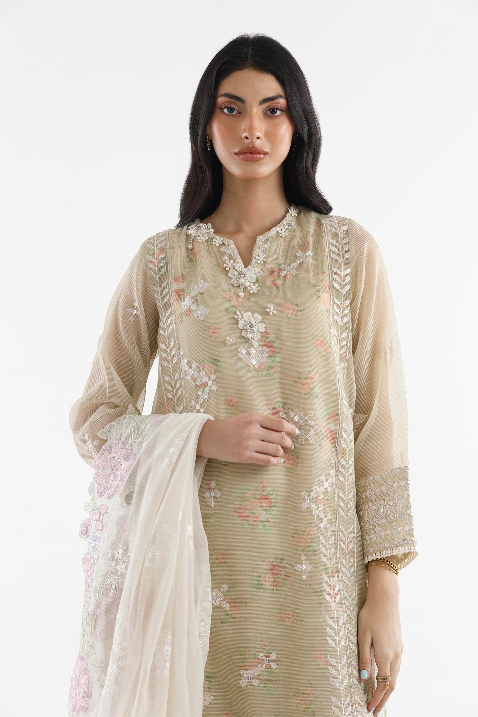 Stitched Embroidered Slub Suit Secondary image