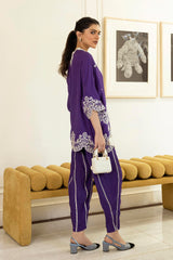 Stitched Embroidered Raw Silk Shirt+ Shalwar