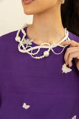 Stitched Embroidered Raw Silk Shirt+ Shalwar