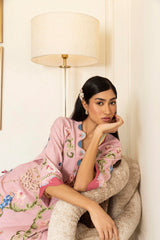 Stitched Embroidered Raw Silk Shirt+ Shalwar
