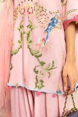 Stitched Embroidered Raw Silk Shirt+ Shalwar