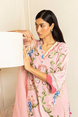 Stitched Embroidered Raw Silk Shirt+ Shalwar