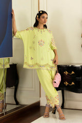 Stitched Embroidered Raw Silk Shirt+ Shalwar