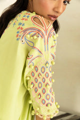 Stitched Embroidered Raw Silk Shirt+ Shalwar