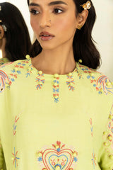 Stitched Embroidered Raw Silk Shirt+ Shalwar